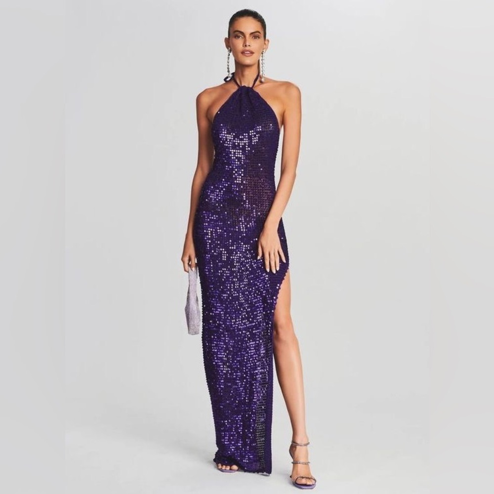 *NWT* RETROFETE | Delilah Deep Purple Sequin Backless Dress | Size XS